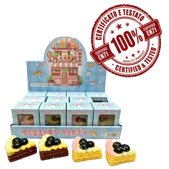 SQUISHY Fette di Torta di Mirtilli (TPR) 8cm In Box (8x6x6cm) In espo da 12pz 4ass…x288